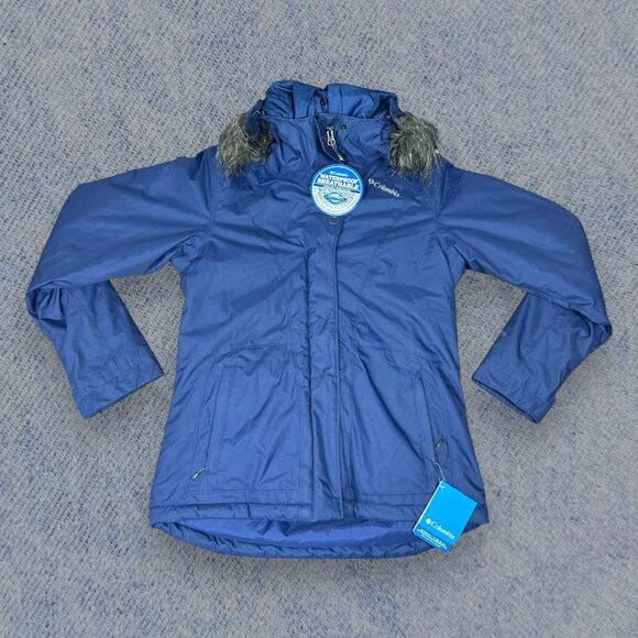 Columbia Women’s Winter Coat Waterproof Jacket - Blue, Size: XS, Faux Fur Hood - Picture 3 of 8